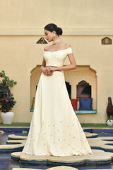 SIPPI WORK IVORY COLOR LEHENGA SET
