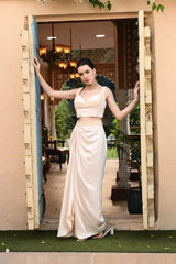 IVORY COLOR INDO WESTERN SKIRT DRESS