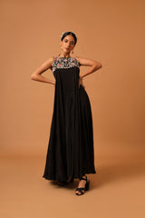 Balck a line embroidered dress
