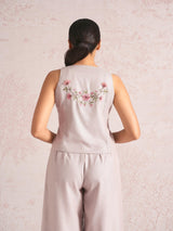 Blush Vines Waist Coat Co-ord set