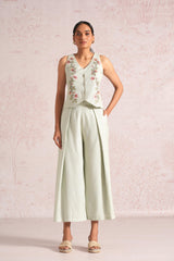 Blush Vines Waist Coat Co-ord set
