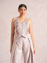 Blush Vines Waist Coat Co-ord set