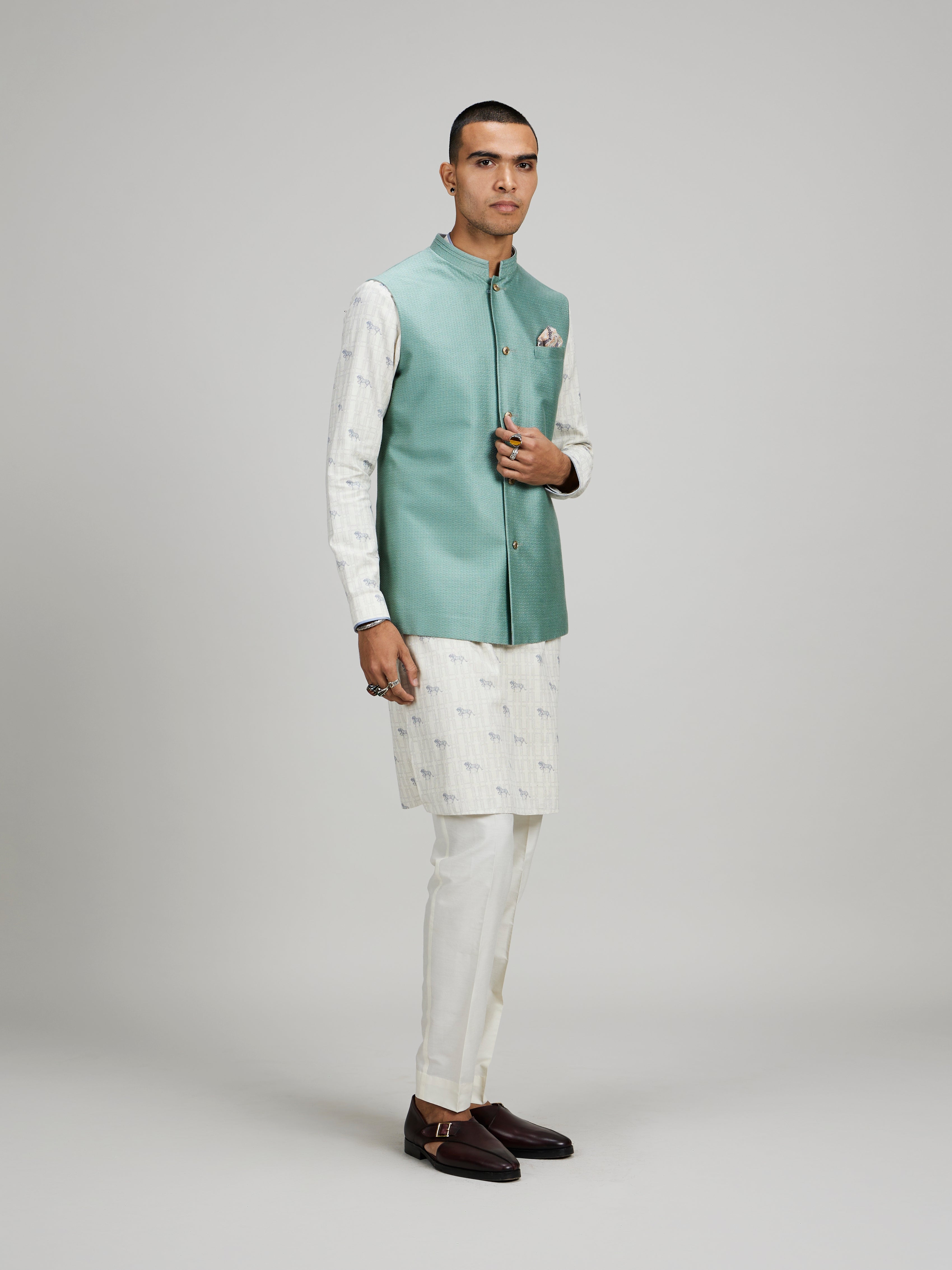 Sage classic printed bandhi jacket