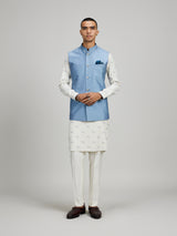 Ash blue classic printed bandhi jacket