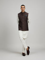 Brown linen classic bandhi jacket