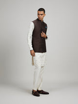 Brown linen classic bandhi jacket