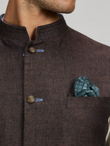 Brown linen classic bandhi jacket