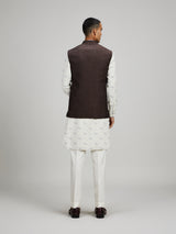 Brown linen classic bandhi jacket