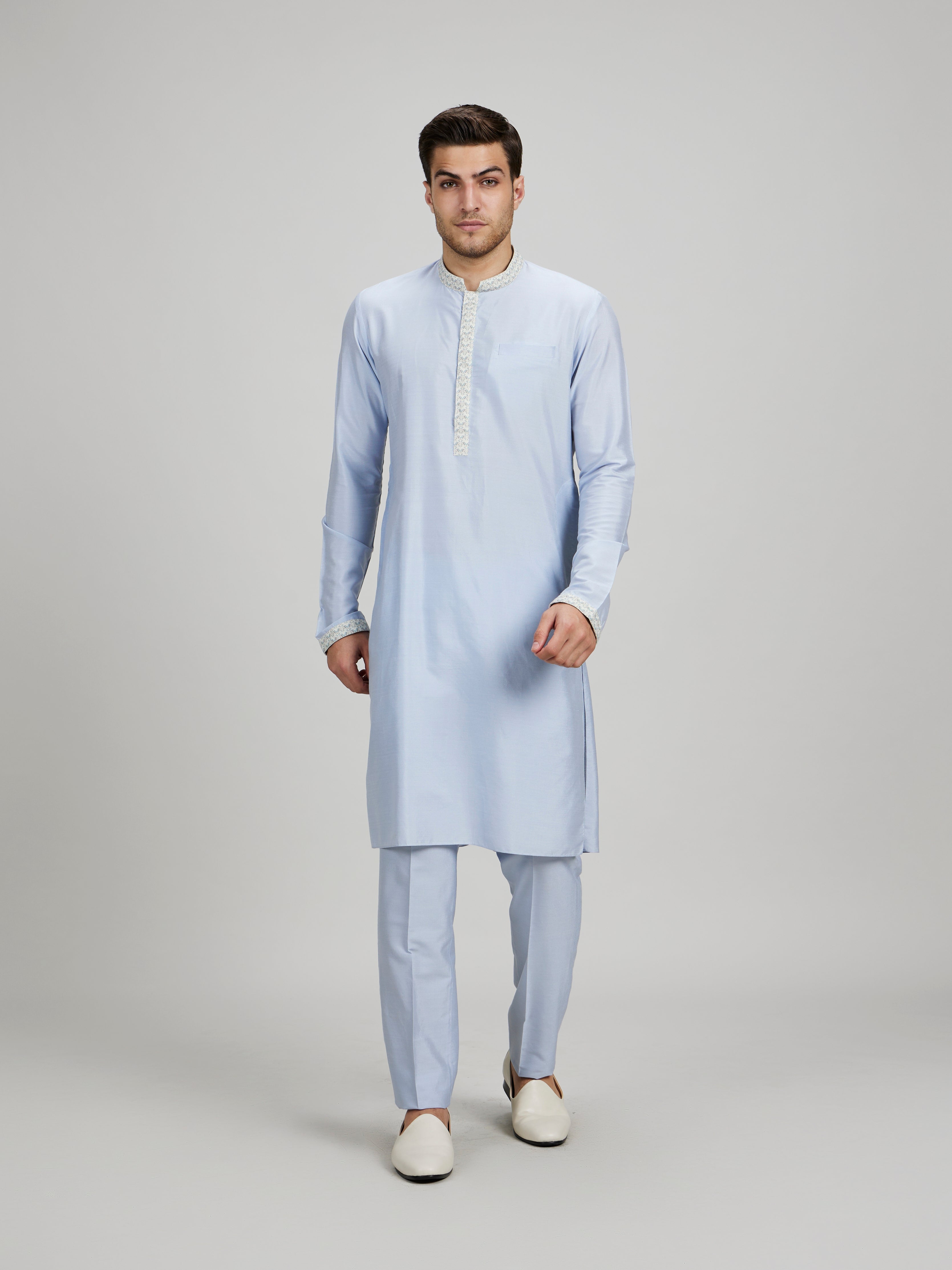 Ash blue griffin printed dashiki kurta set