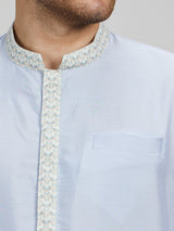 Ash blue griffin printed dashiki kurta set