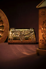 Punched rivet gold brass hangbag