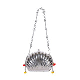 ETHNIC GHUNGROO BRASS BAG IN SILVER FINISH