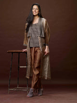 COPPER ZARI AND TUSSAR KHADI JACKET SET 03