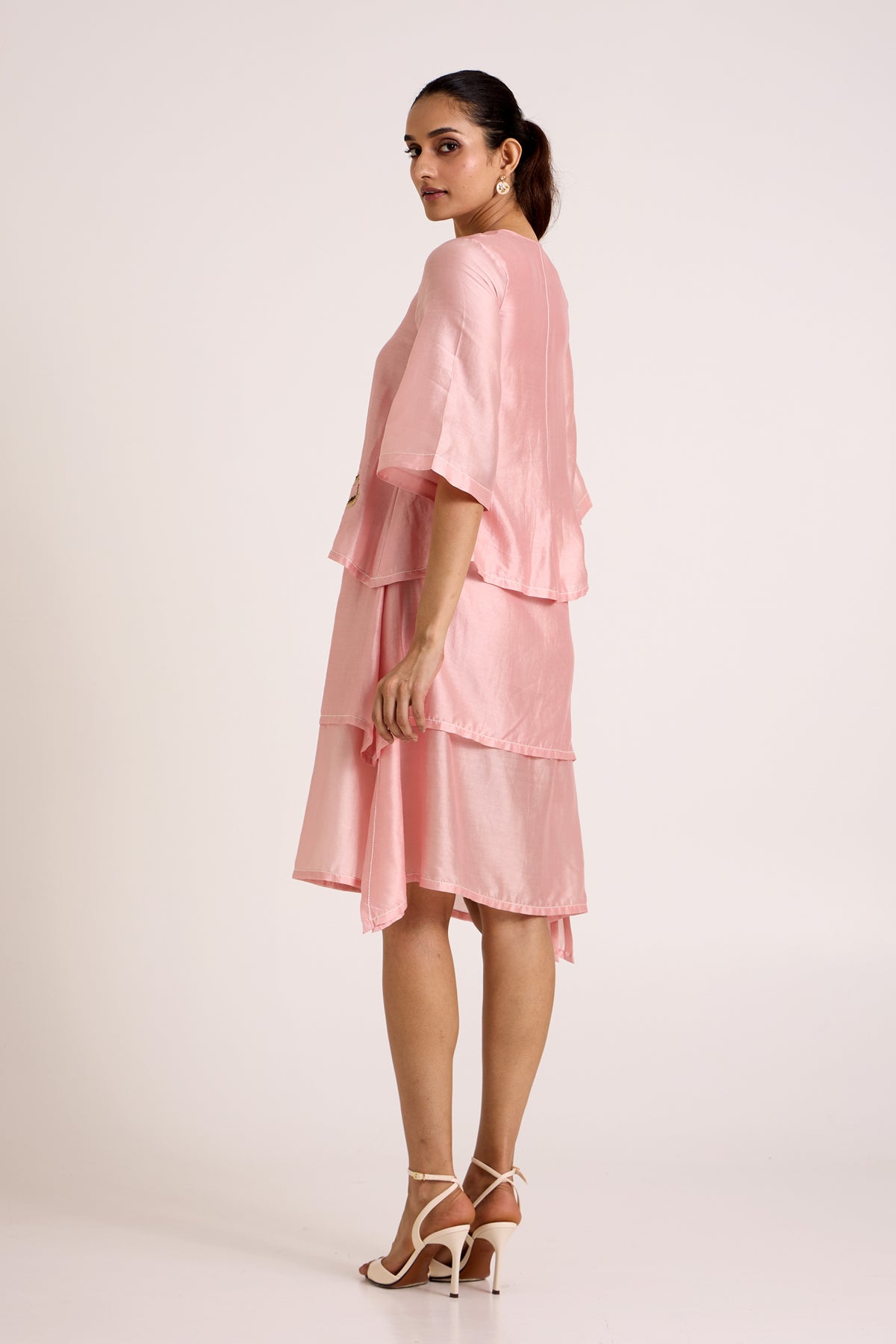 Ice Pink Quinn - Terraced Short Dress