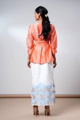 nella-coral-breeze-wrap-top-denim-skirt