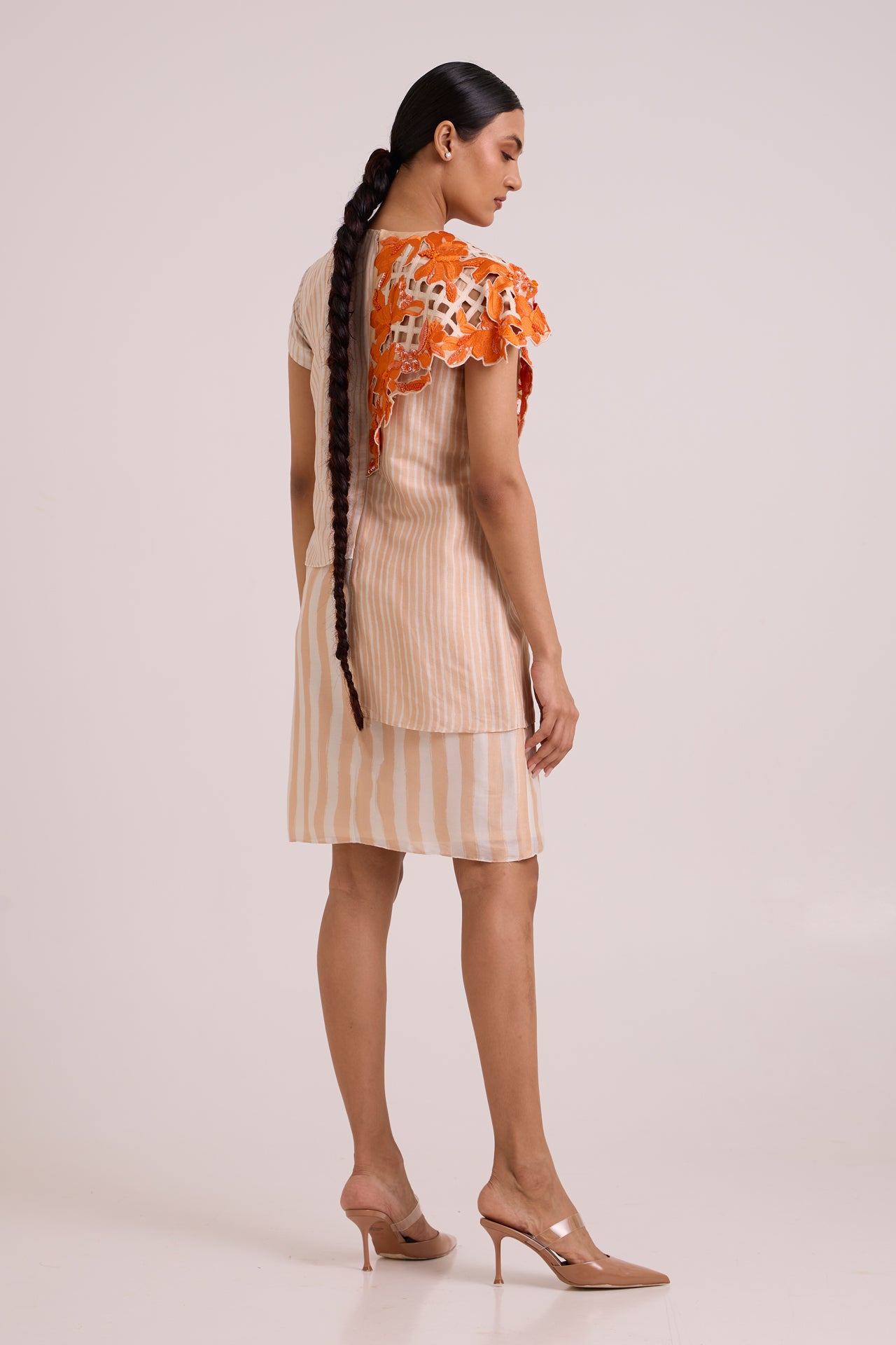 Kayo - Sunset & Almond Cutwork Short Dress