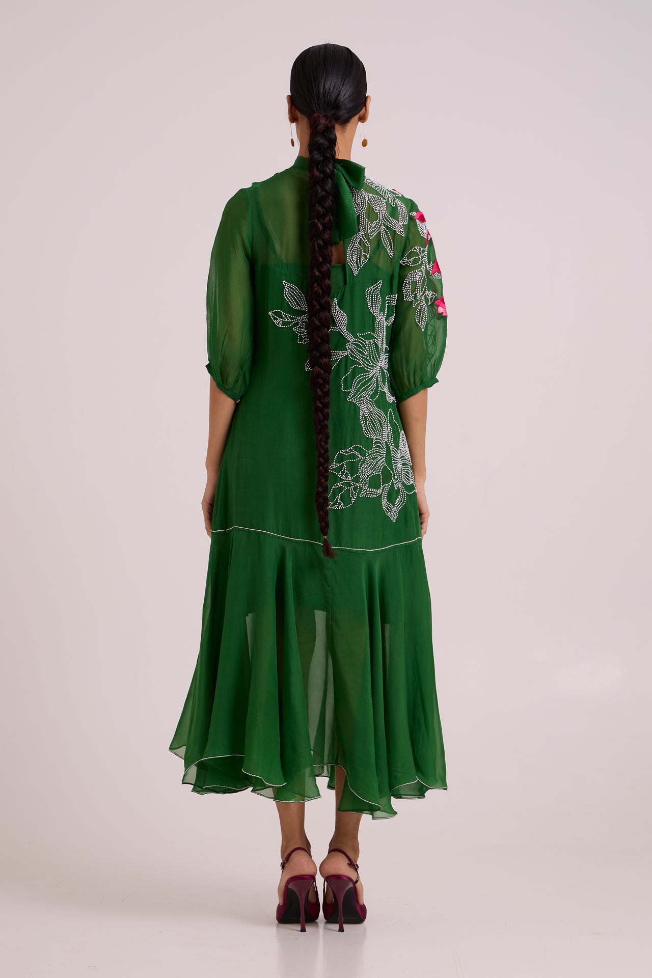 Reine - Soft Bloom Organza Long Dress