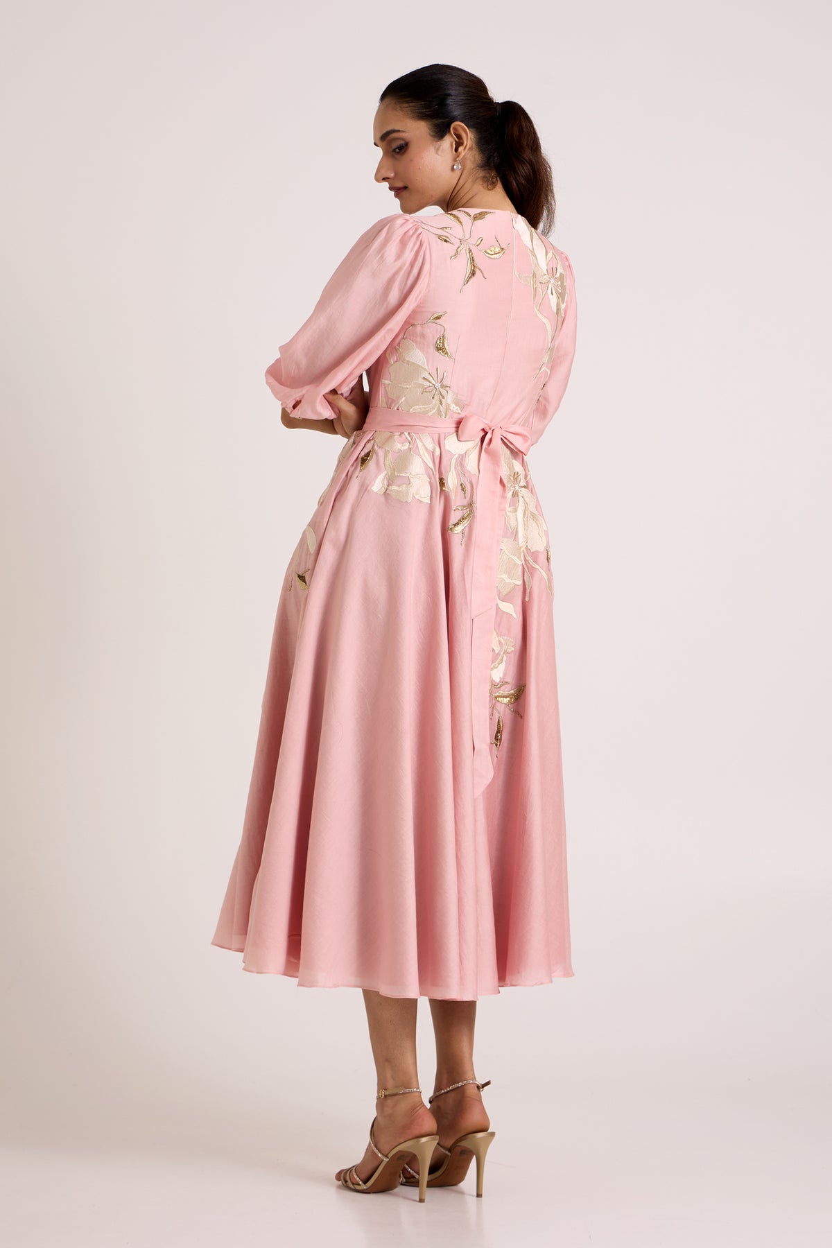 Ice Pink Saira - Circular Midi Dress