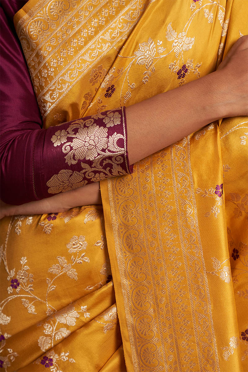 'Indra Ki Pari' Pitambari Kadhua Benarasi Handloom Sari