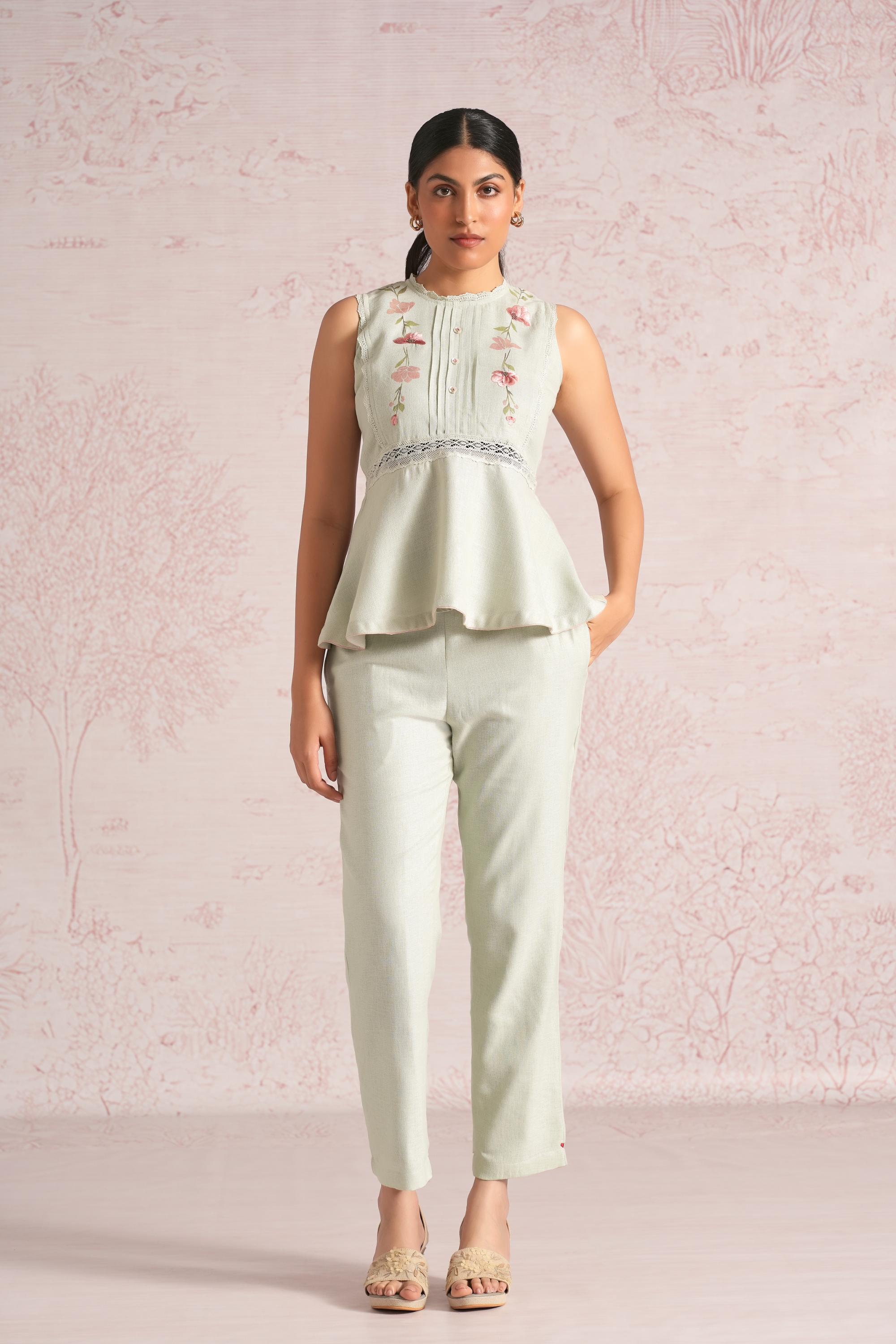 Blush Vines Peplum Co-ord
