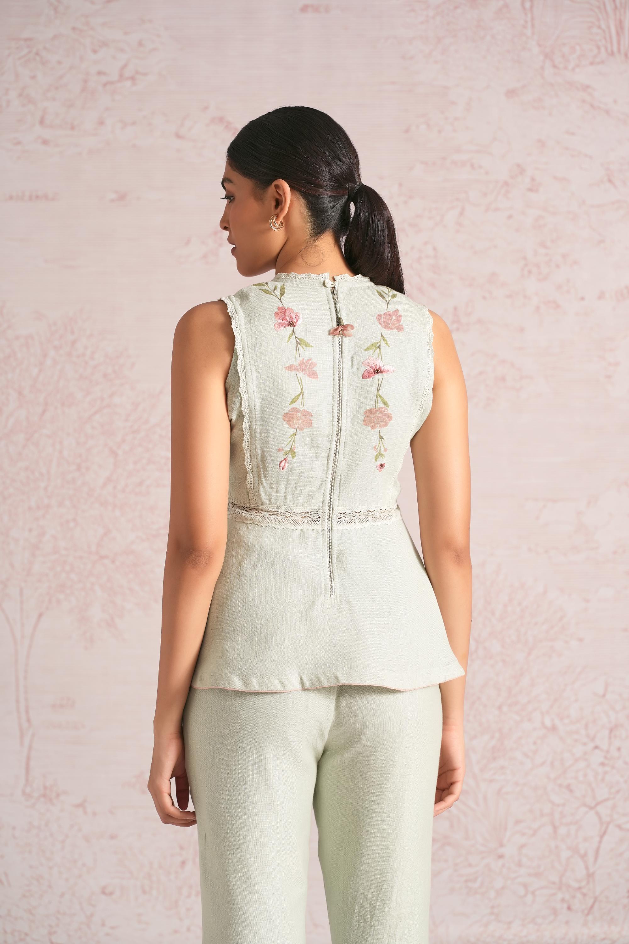 Blush Vines Peplum Co-ord