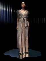 Luna Cape Set with Pearl and Crystal Handwork"
