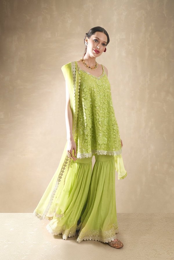 Carnation kurta gharara set
