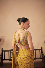 Yellow Booti Saree