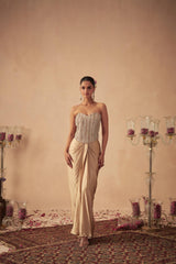 Rose Gold Corset with Draped Skirt