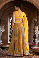 YELLOW LEHENGA AND BLOUSE WITH DUPATTA
