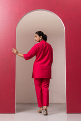 CHERRY EMBROIDERED COTTON TOP WITH TROUSERS