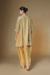 Champagne gold choga kurta and salwar set