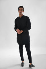 Anant Jet black achkan