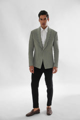 PISTA GREEN PINTUCKS TUXEDO PAIRED WITH BLACK TROUSER