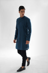 Douse Teal Blue Short Kurta