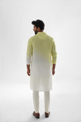 Aurora Shaded Yellow Cream Kurta