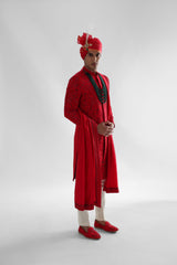 Red sherwani set
