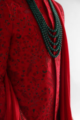 Red sherwani set