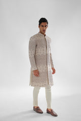 Peach sherwani set