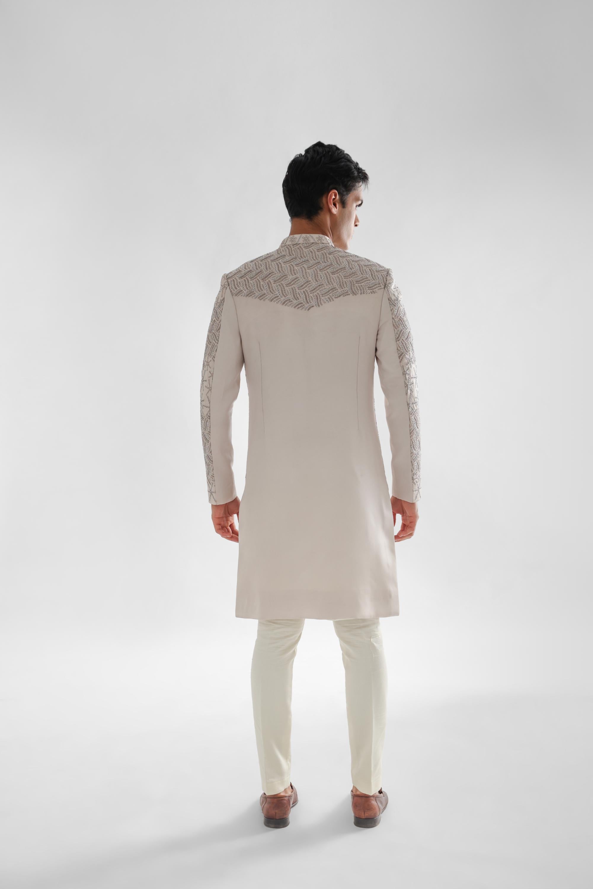 Peach sherwani set