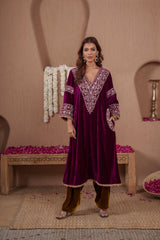 AFREEN: Pink Green Phiran Set