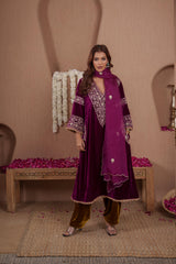 AFREEN: Pink Green Phiran Set