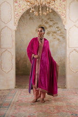 AFREEN: Rani Pink Embroidered Duashala
