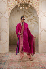 AFREEN: Rani Pink Embroidered Duashala