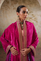 AFREEN: Rani Pink Embroidered Duashala