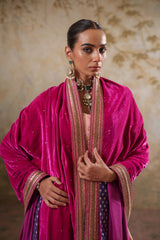 AFREEN: Rani Pink Embroidered Duashala