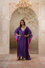 Maya: Purple Striped Kaftaan