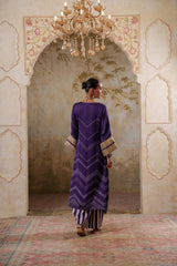 Maya: Purple Kurta With Striped Pants