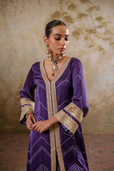 Maya: Purple Kurta With Striped Pants