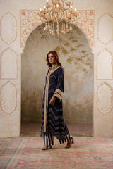 Maya: Black Kurta With Striped Pants